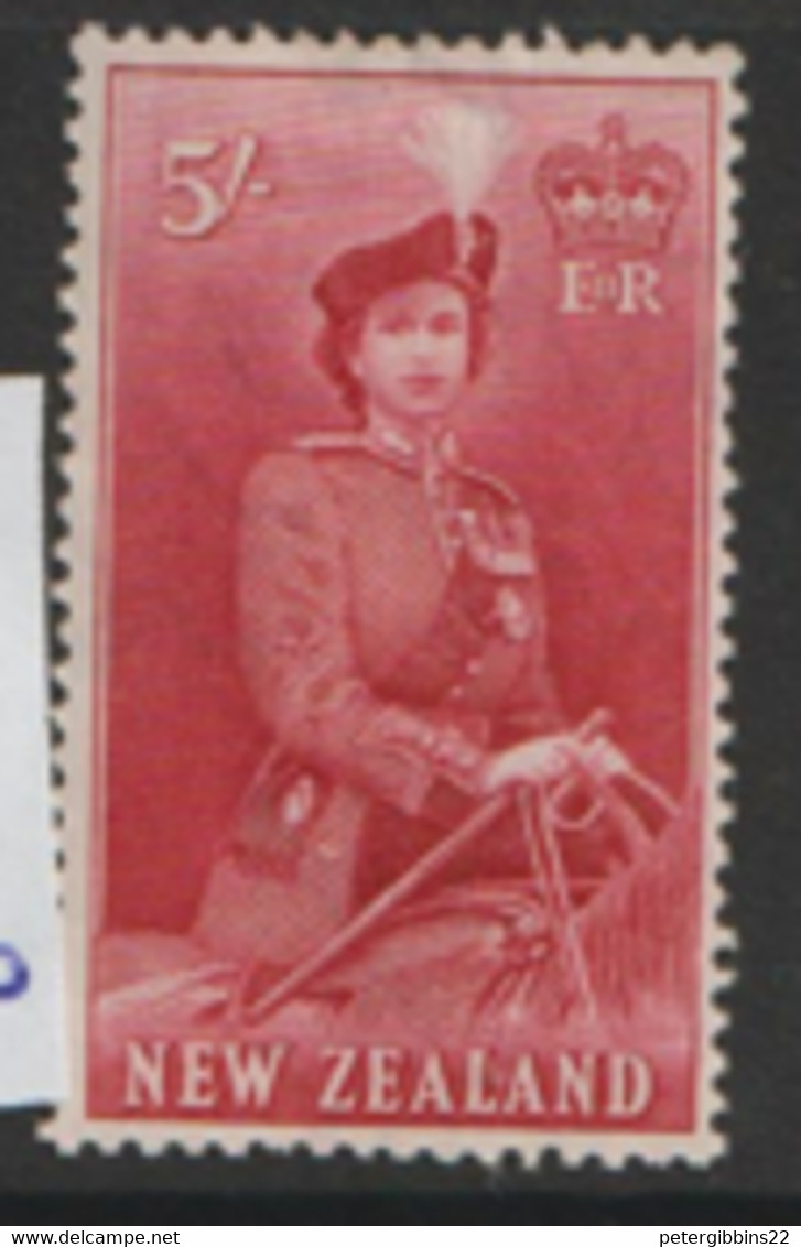 New Zealand 1953 SG  735  5/-d  Mounted Mint - Used Stamps