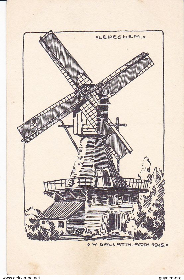 LEDEGEM MOLEN Mühle Moulin Mill Pentekening   Duitse Kaart 1° WO - Zonnebeke