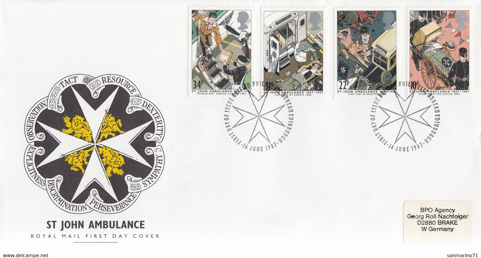 FDC GREAT BRITAIN 1109-1112 - First Aid