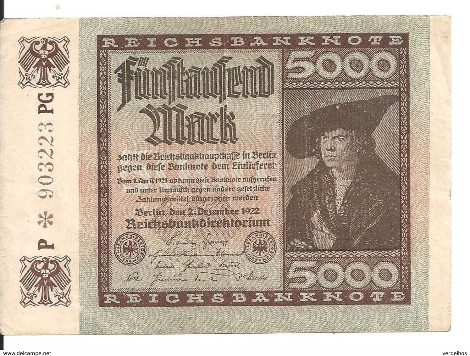 ALLEMAGNE 5000 MARK 1922 VF P 81 - 5000 Mark