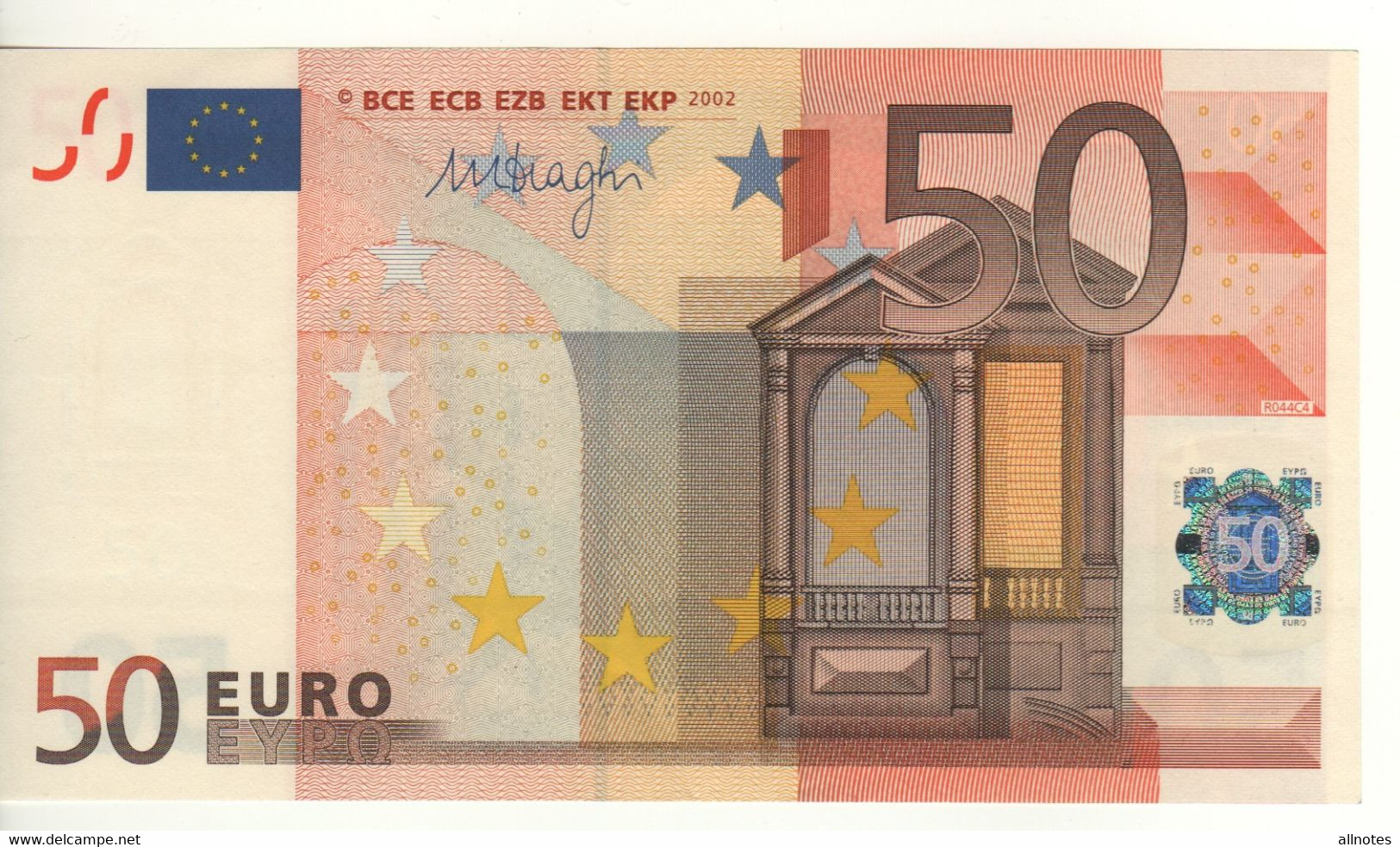 50 EURO  "P"  Olanda    Firma  Draghi     R 044 C4  /  A  - UNC - 50 Euro