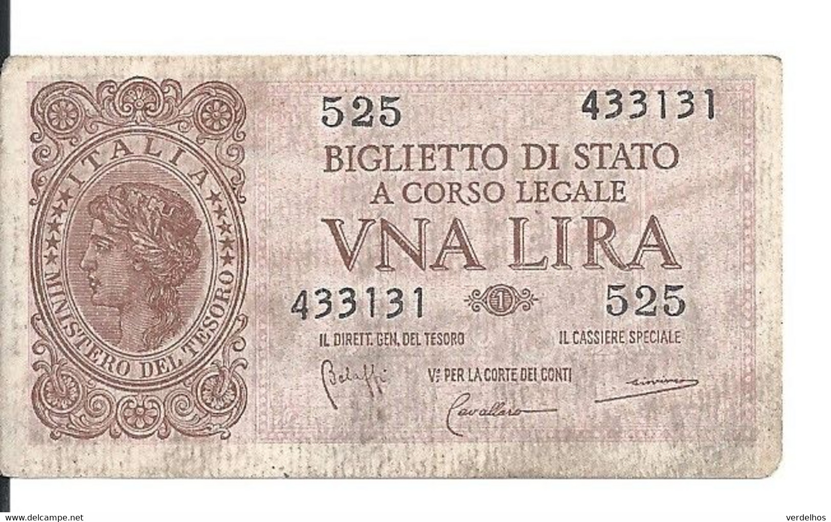 ITALIE 1 LIRE 1944 VF P 29 B - Regno D'Italia – 1 Lira