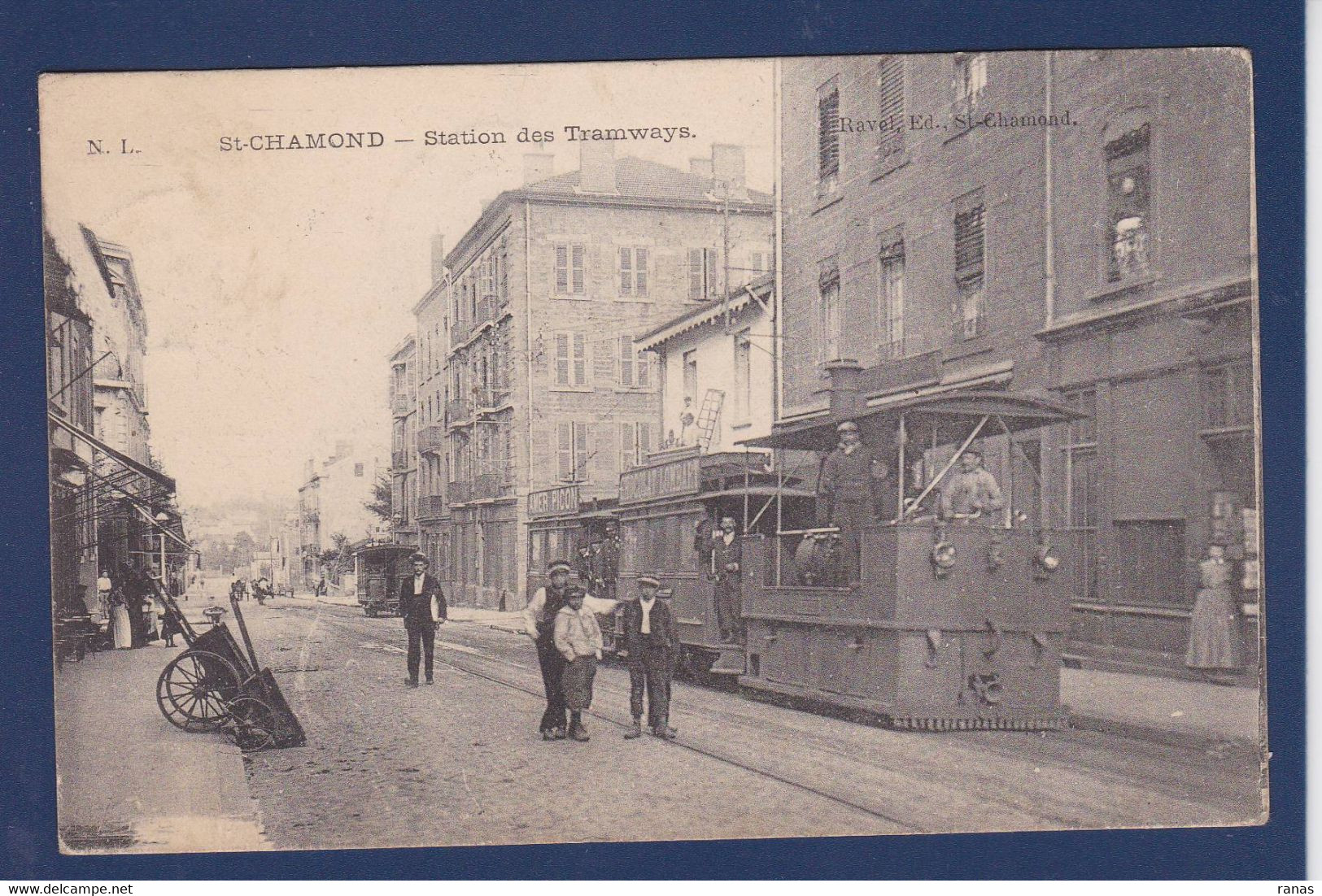 CPA [42] Loire > Saint Chamond Station Des Tramways Voir Dos - Saint Chamond