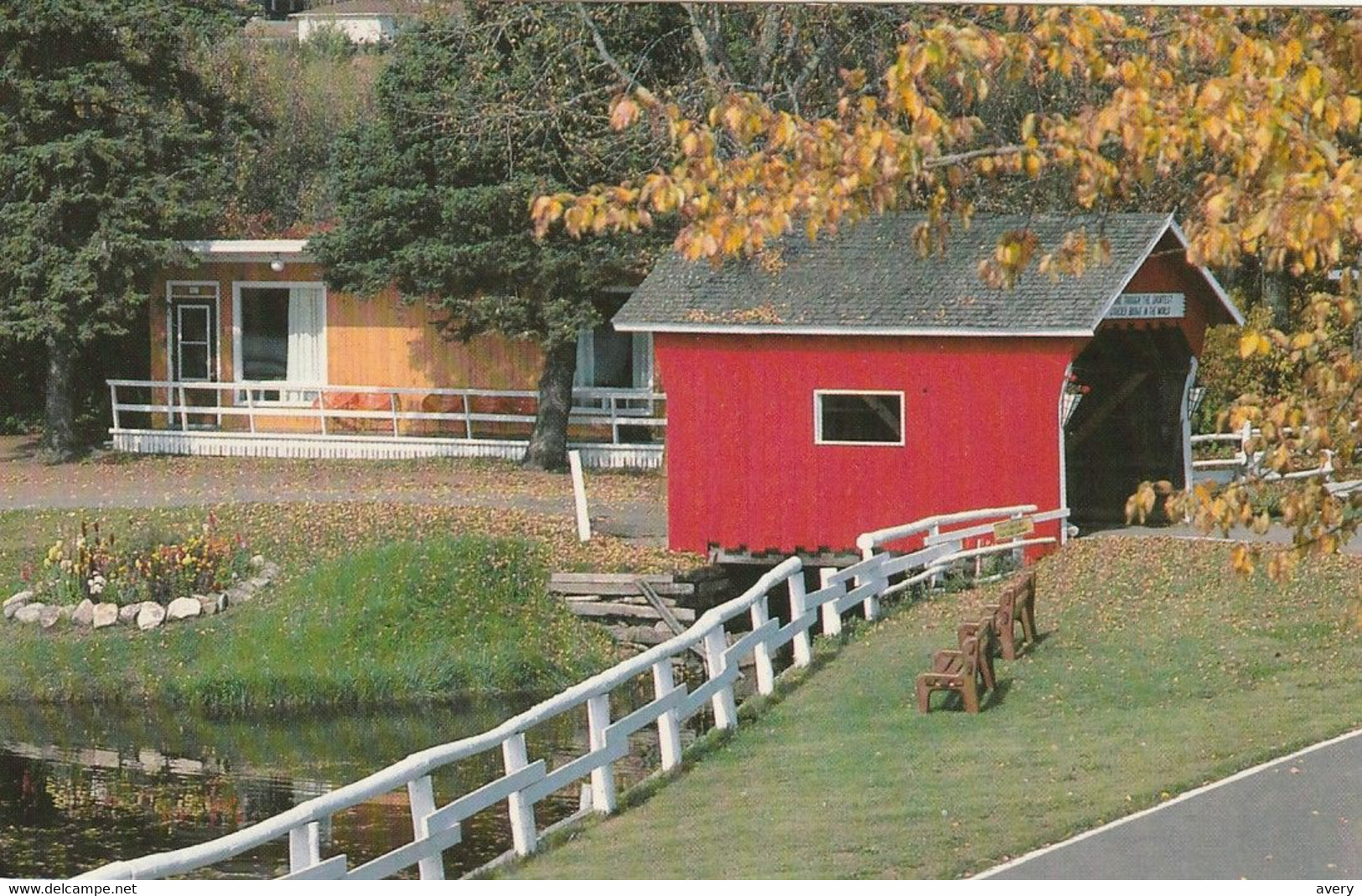 "Shortest Covered Bridge" In The World Located At Pres Du Lac Motel, 2 Miles North Of Grand Falls, New Brunswick - Grand Falls