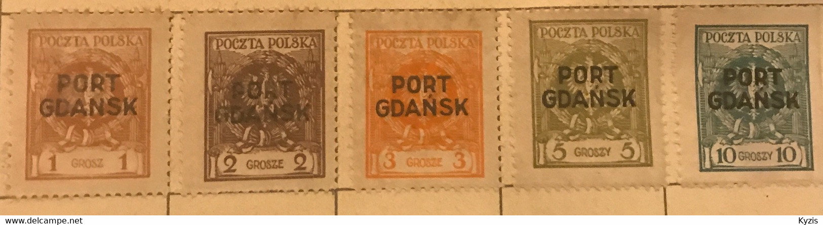 DANTZIG BUREAU POLONAIS (5 Timbres Neufs Avec Charnière En Excellent état ) - Port Gdansk