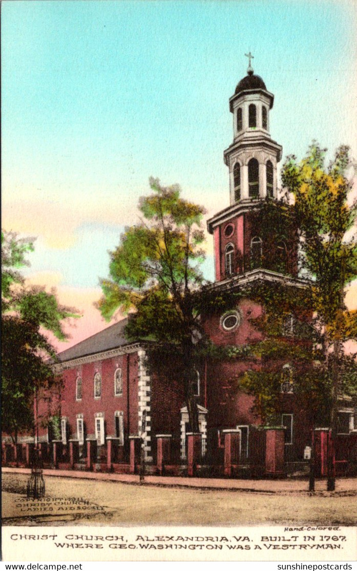 Virginia Alexandria Christ Church Handcolored Albertype - Alexandria