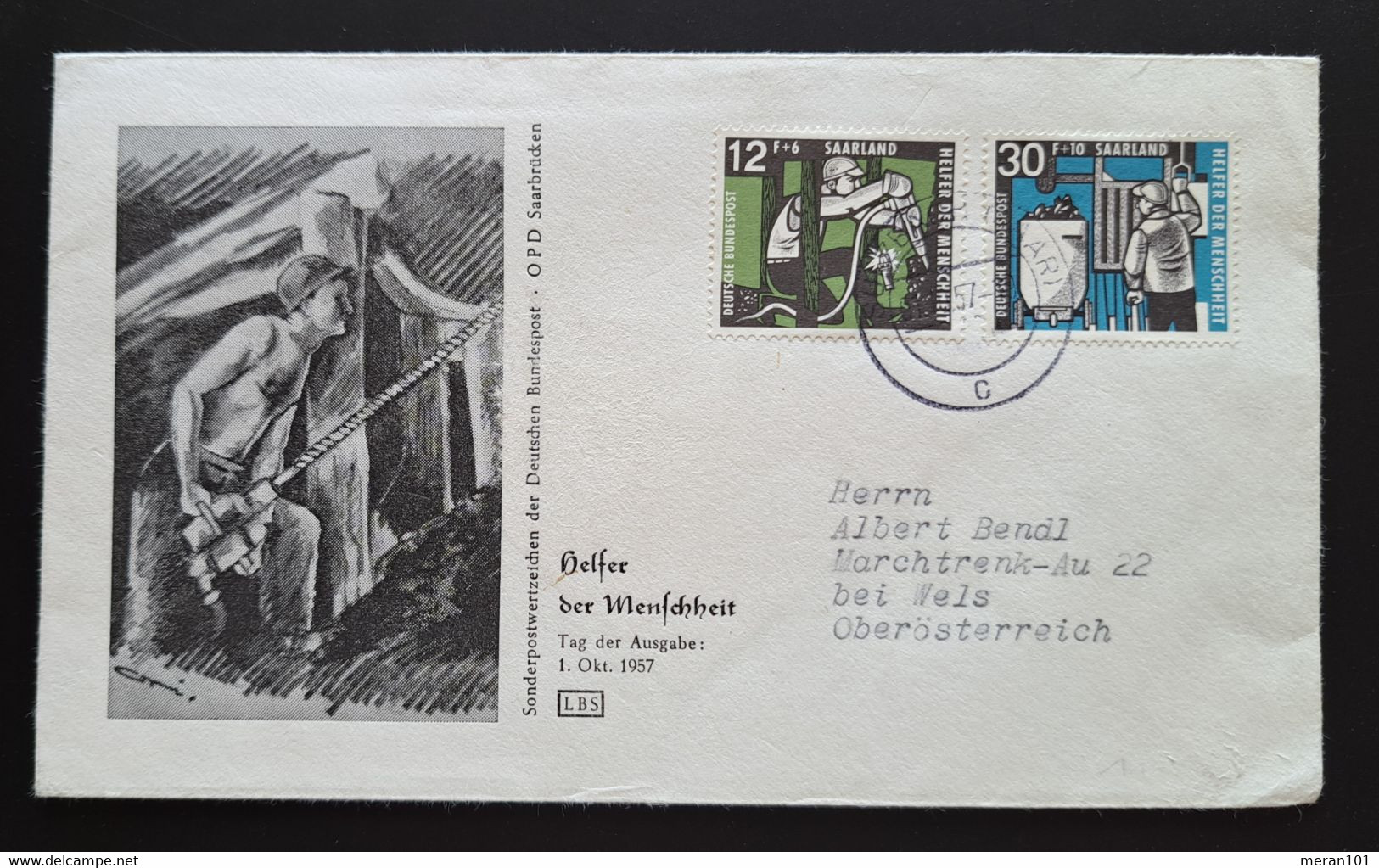 Saarland 1957, FDC Mi 405, 407 - Storia Postale