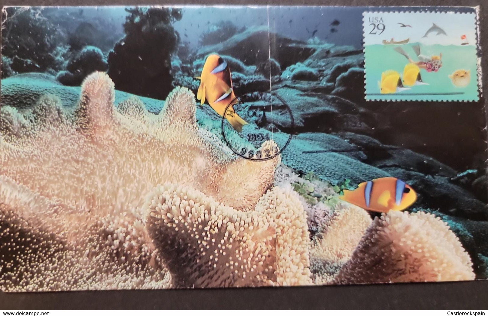 SB) 1994 UNITED STATES - USA,  WONDER OF THE SEA, DIVER, MOTORBOAT, FISHES, MARINE LIFE, FDC XF - 1991-2000