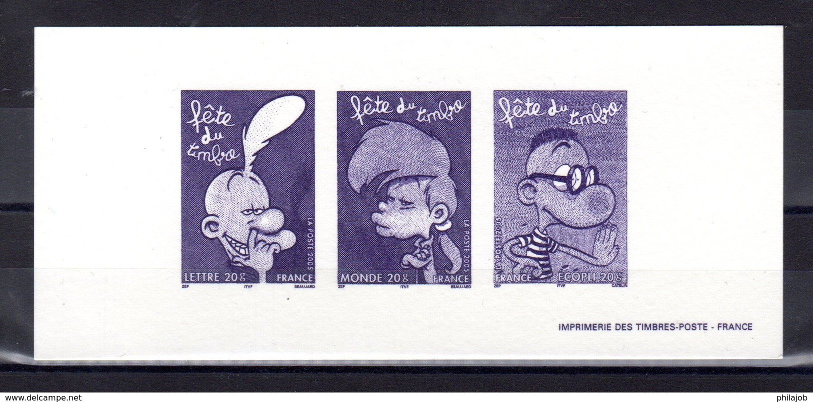 " TITEUF " Sur Gravure Officielle De 2005 N° YT 3751 à 3753  En Parfait état. - Cómics