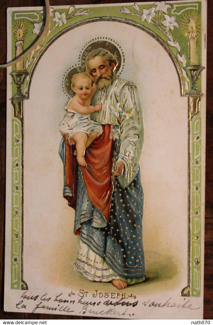 AK 1906 Cpa St Joseph Sanctus Josephus Litho Religion  Alsace Elsass Gaufrée Voyagée Thann - Heiligen