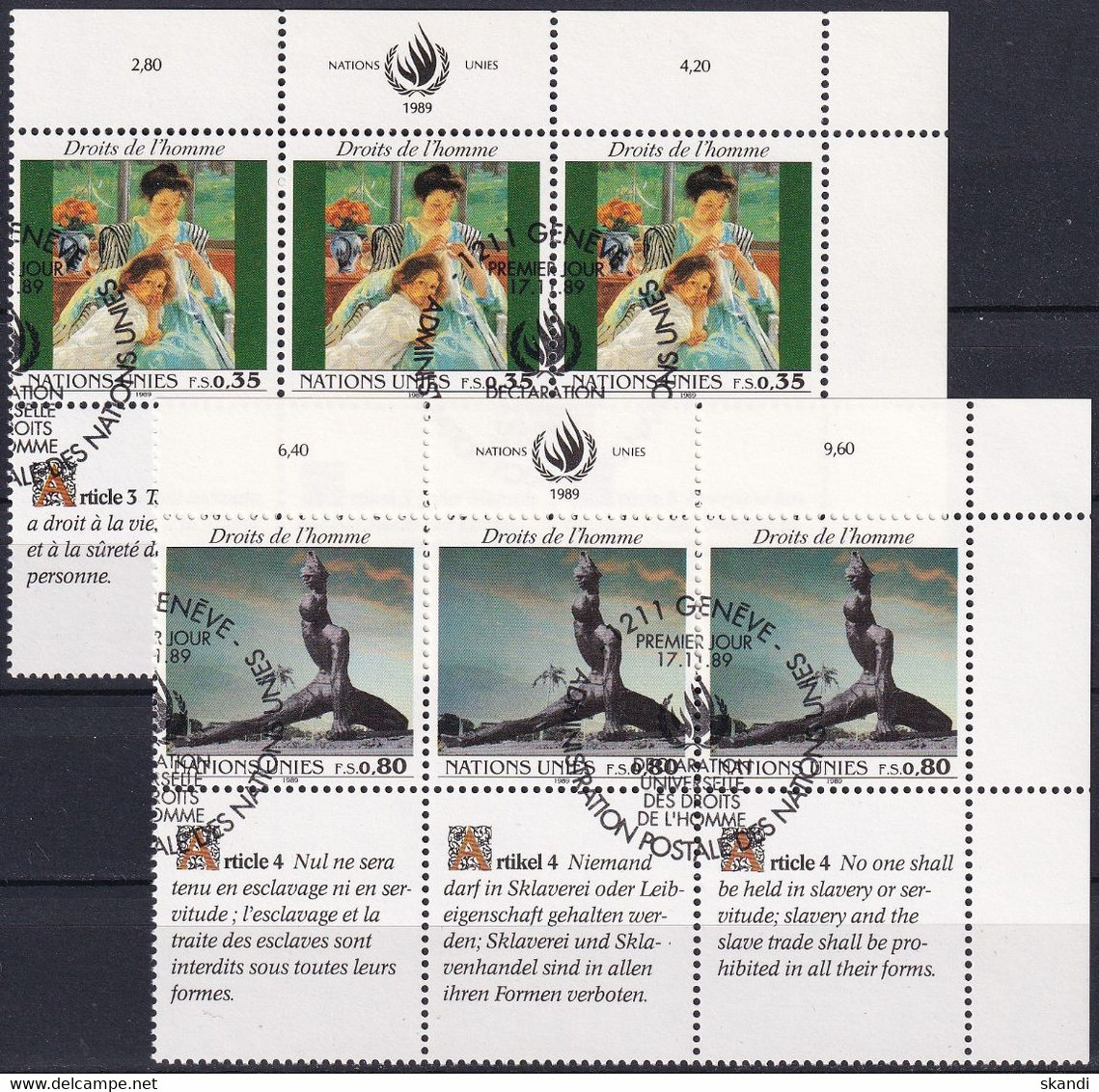 UNO GENF 1989 Mi-Nr. 180/81 O Used - Aus Abo - Used Stamps