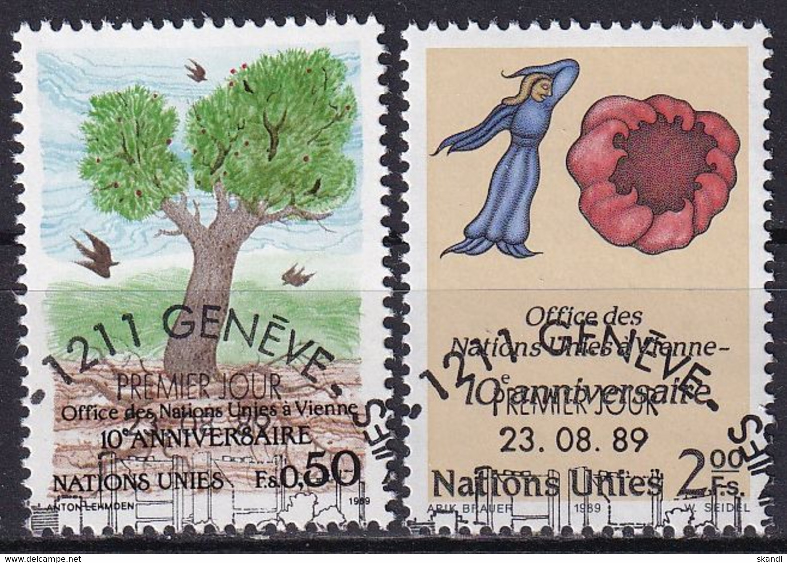 UNO GENF 1989 Mi-Nr. 178/79 O Used - Aus Abo - Oblitérés