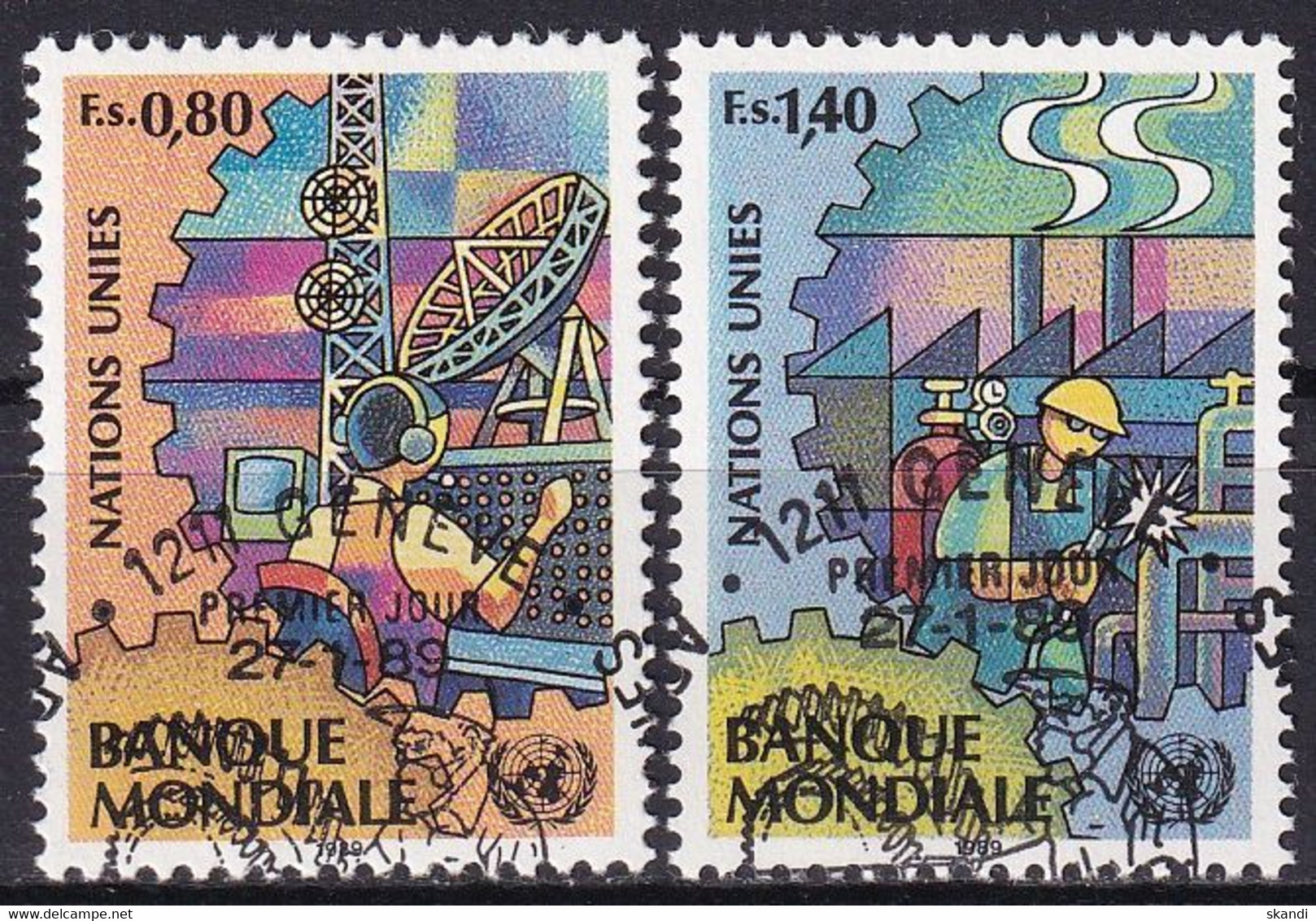 UNO GENF 1989 Mi-Nr. 173/74 O Used - Aus Abo - Used Stamps