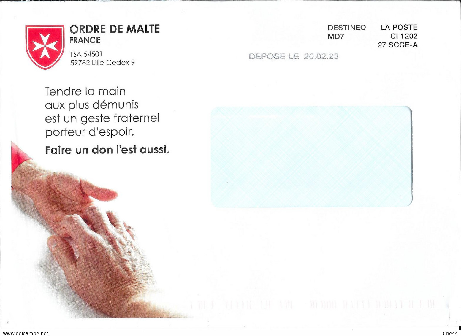 Enveloppe Destinéo : Ordre De Malte. - Storia Postale