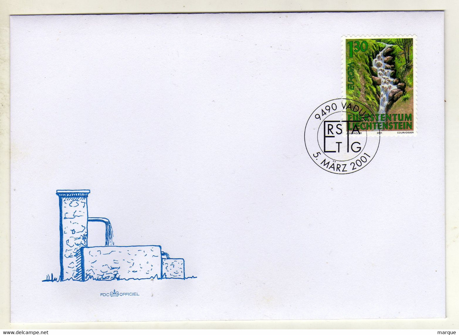 Enveloppe 1er Jour LIECHTENSTEIN Oblitération VADUZ 05/03/2001 - FDC