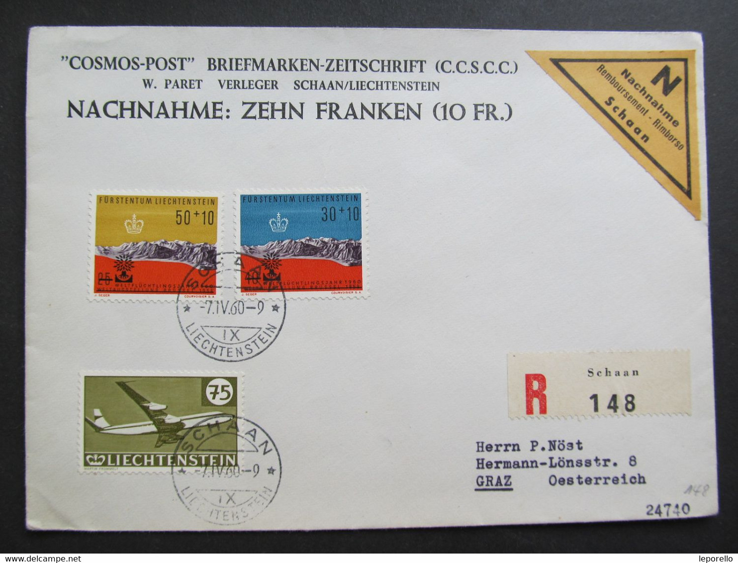 BRIEF Liechtenstein 1960 /// Y5838 - Storia Postale