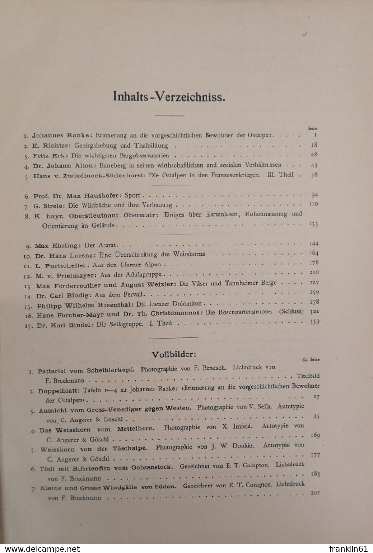 Zeitschrift Des Deutschen Und österreichischen Alpenvereins. Jahrgang 1899. Band XXX. - Sports