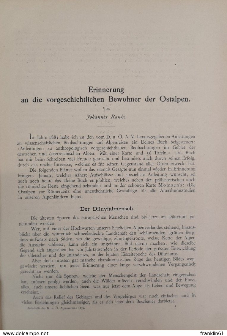 Zeitschrift Des Deutschen Und österreichischen Alpenvereins. Jahrgang 1899. Band XXX. - Sports