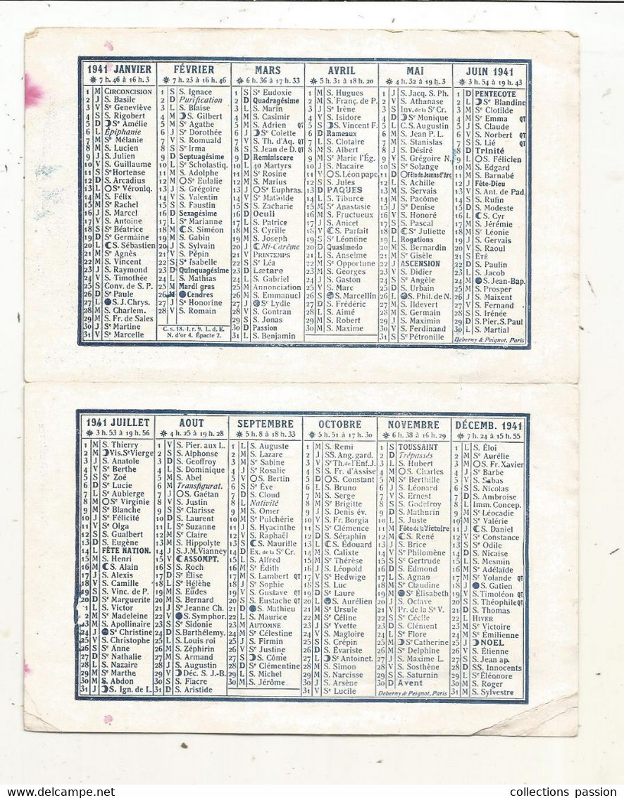 Calendrier ,1941 ,religion, Ste Thèrése De L'Enfant Jésus, COUDEKERQUE-branche , Nord, 4 Pages - Petit Format : 1941-60