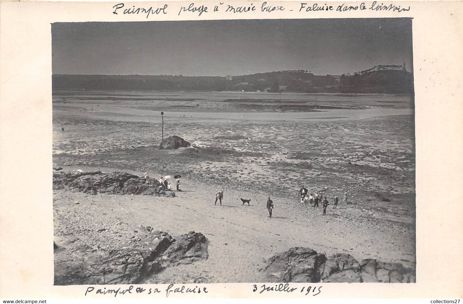 22-PAIMPOL-2 CARTES-PHOTO- 3 JUILLET 1915- PAIMPOL ET SA FALAISE - ET PHOTO PRES DU PORT - Paimpol