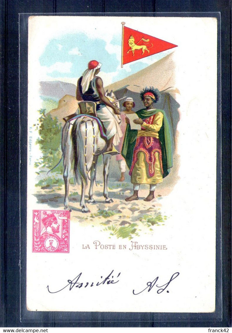 Carte Illustrée. La Poste En Abyssinie - Poste & Facteurs