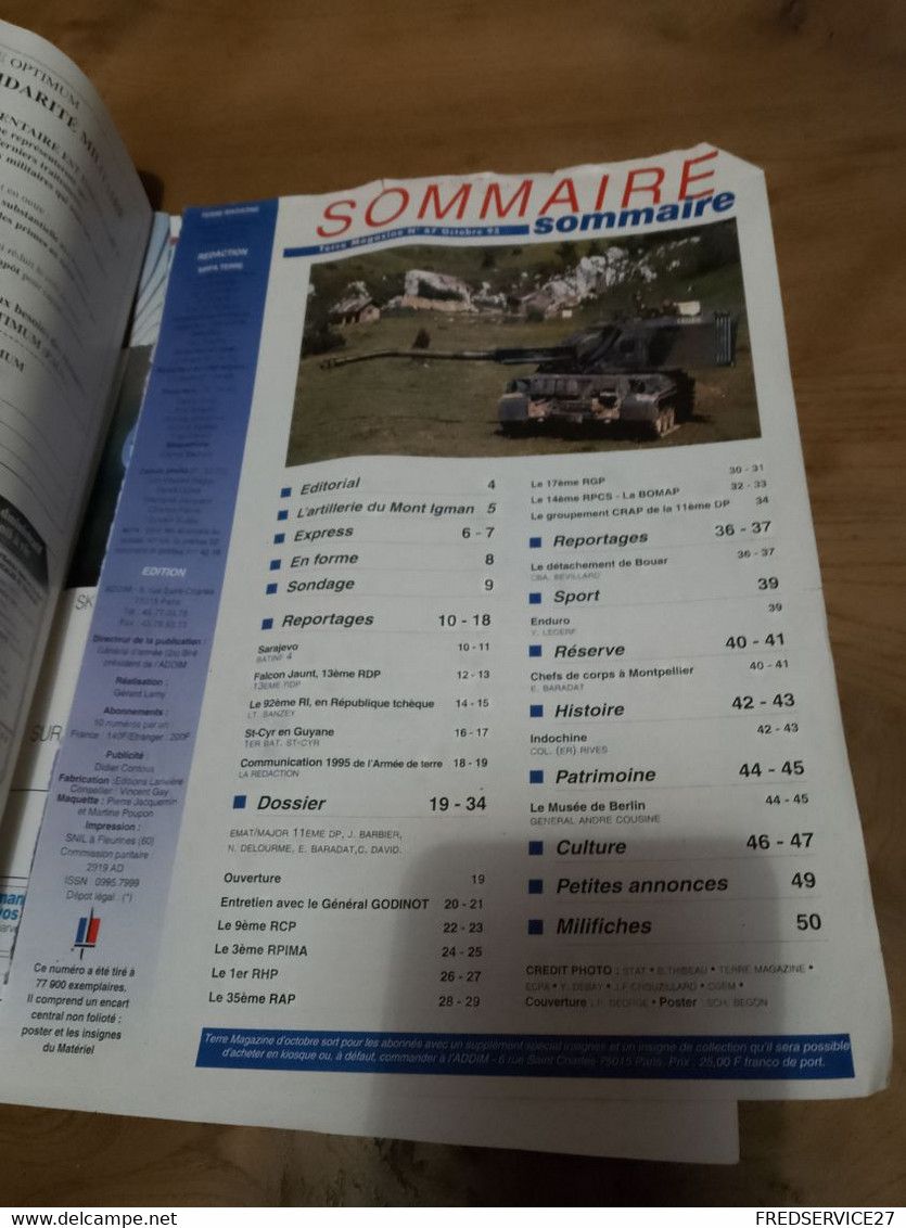 75/ TERRE MAGAZINE SOMMAIRE EN PHOTO N° 67 1995 DOSSIER LA 11EME DP - Armas