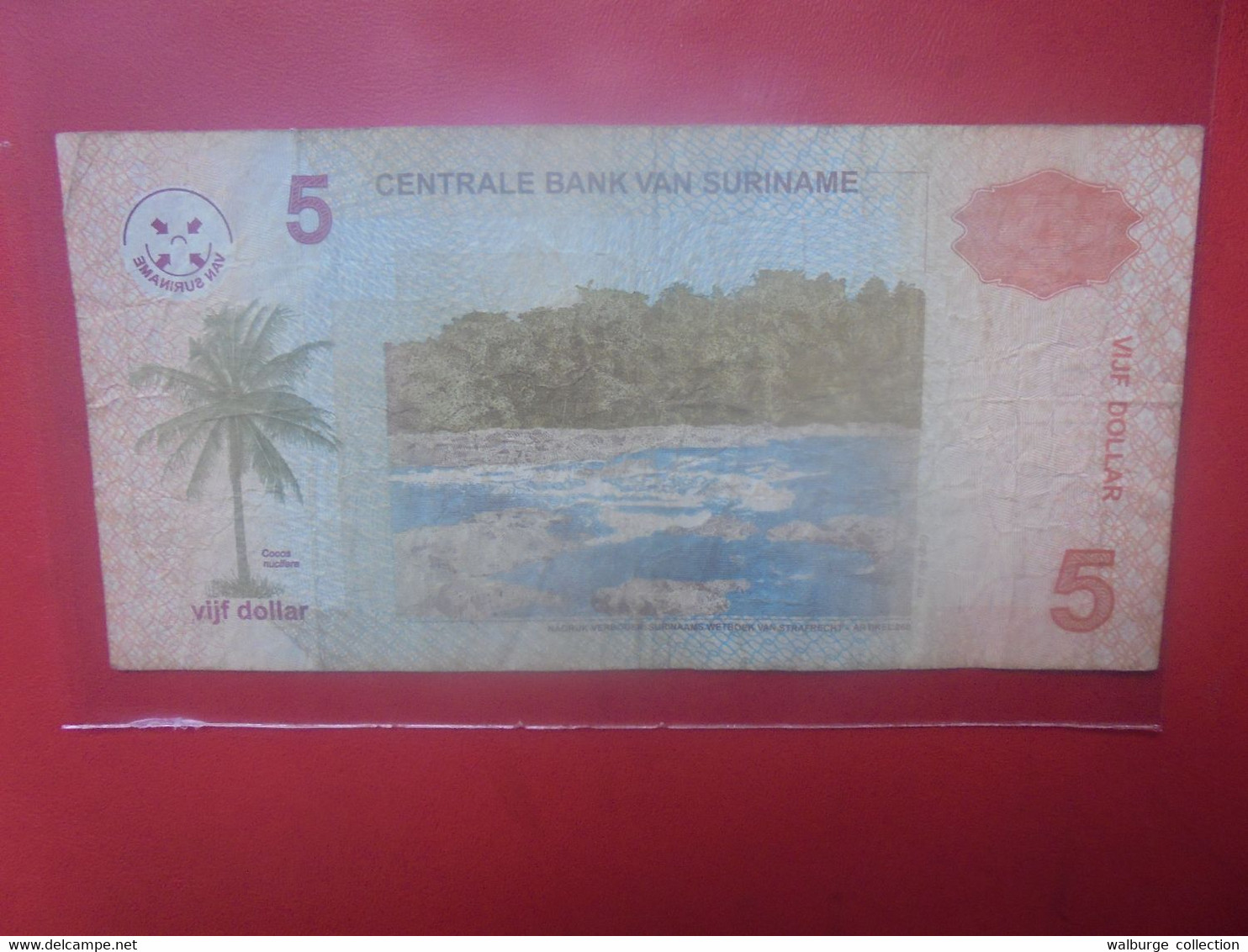 SURINAM 5$ 2004-2009 Circuler(B.29) - Suriname