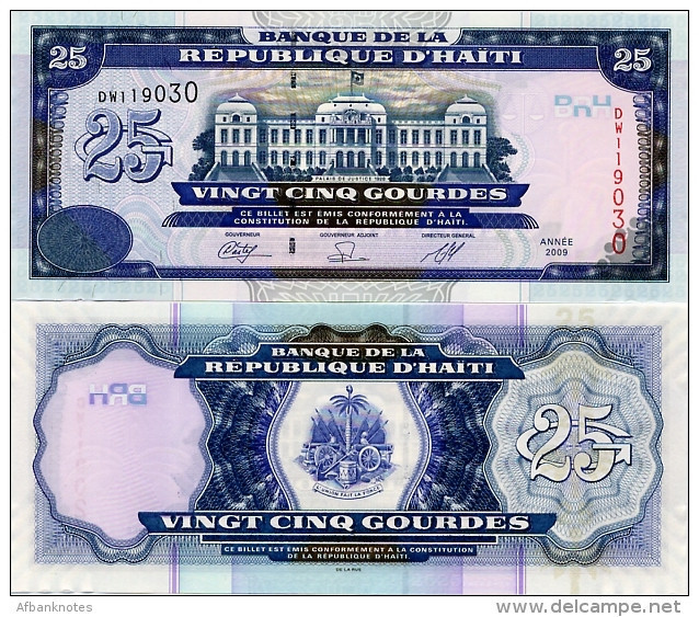 HAITI       25 Gourdes       P-266d       2009       UNC - Haiti