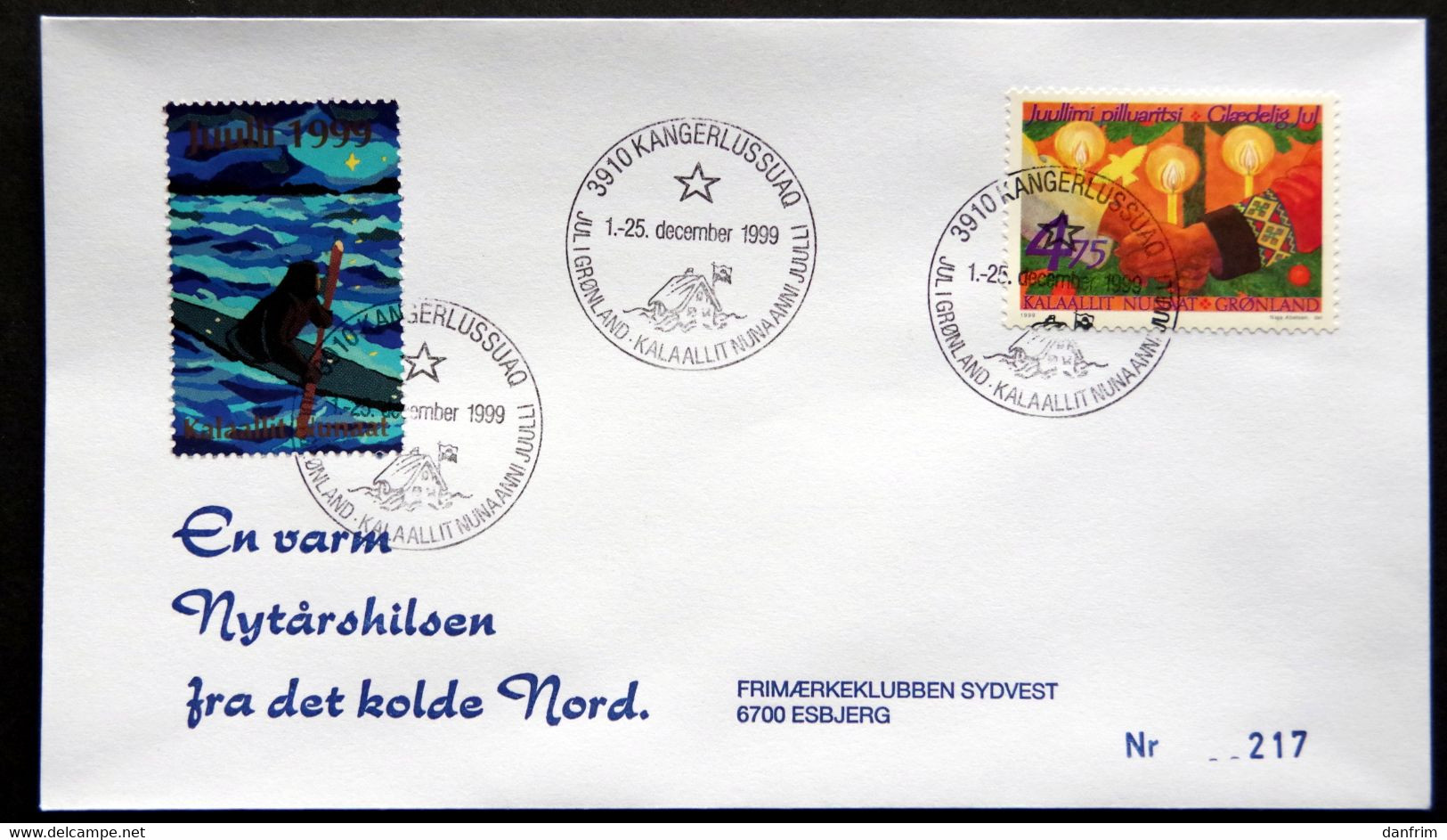 Greenland 1999 Cover  Minr.345  KANGERLUSSUA   (lot  787 ) - Covers & Documents