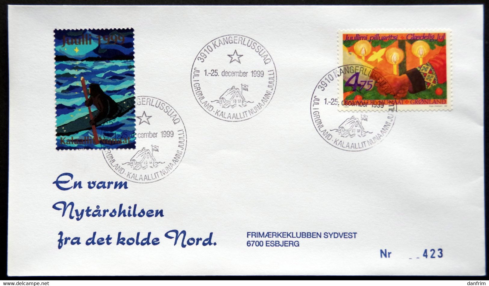 Greenland 1999 Cover  Minr.345  KANGERLUSSUA   (lot  787 ) - Brieven En Documenten