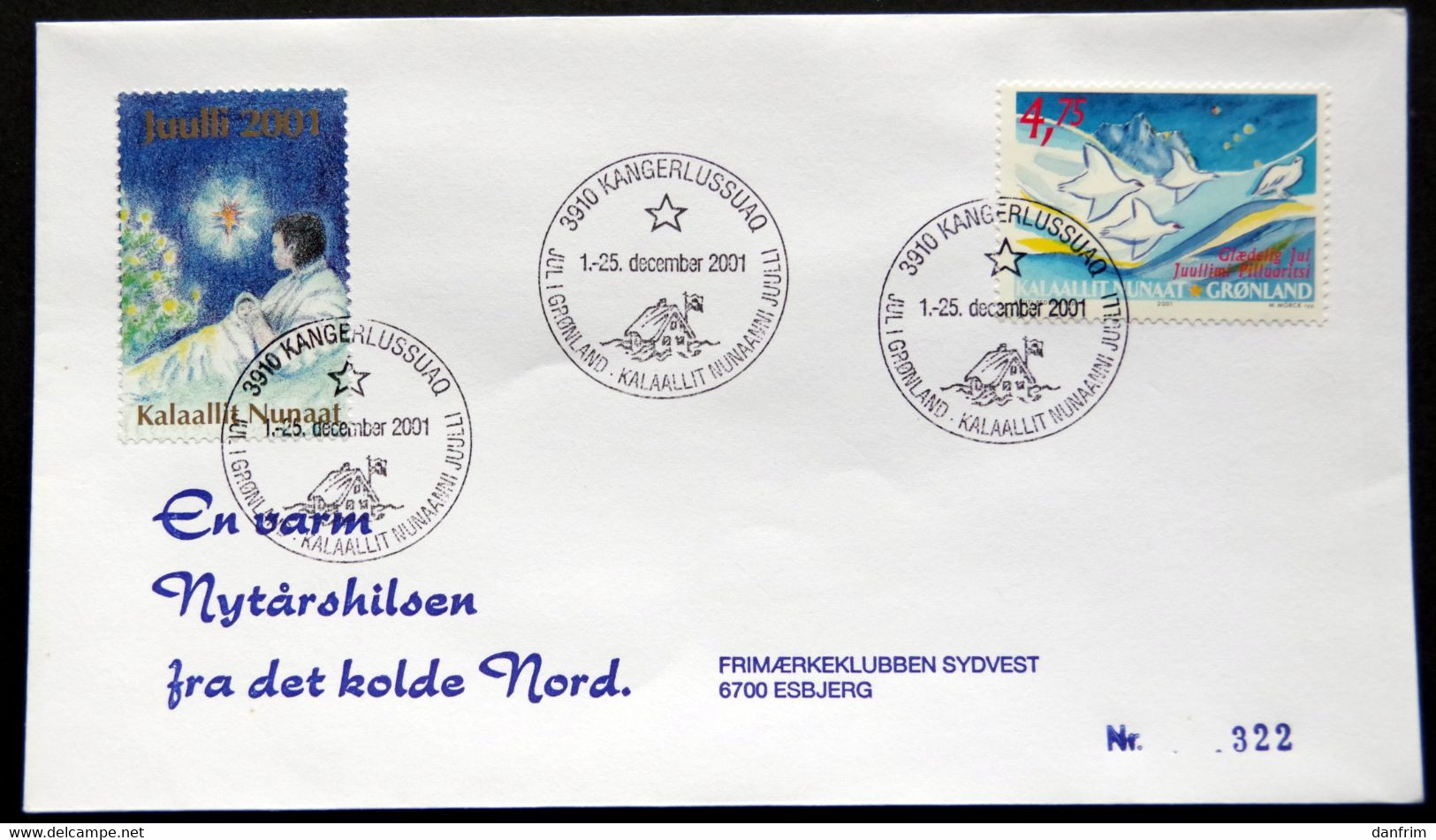 Greenland 2001 Cover  Minr.375 KANGERLUSSUA   (lot  790 ) - Briefe U. Dokumente