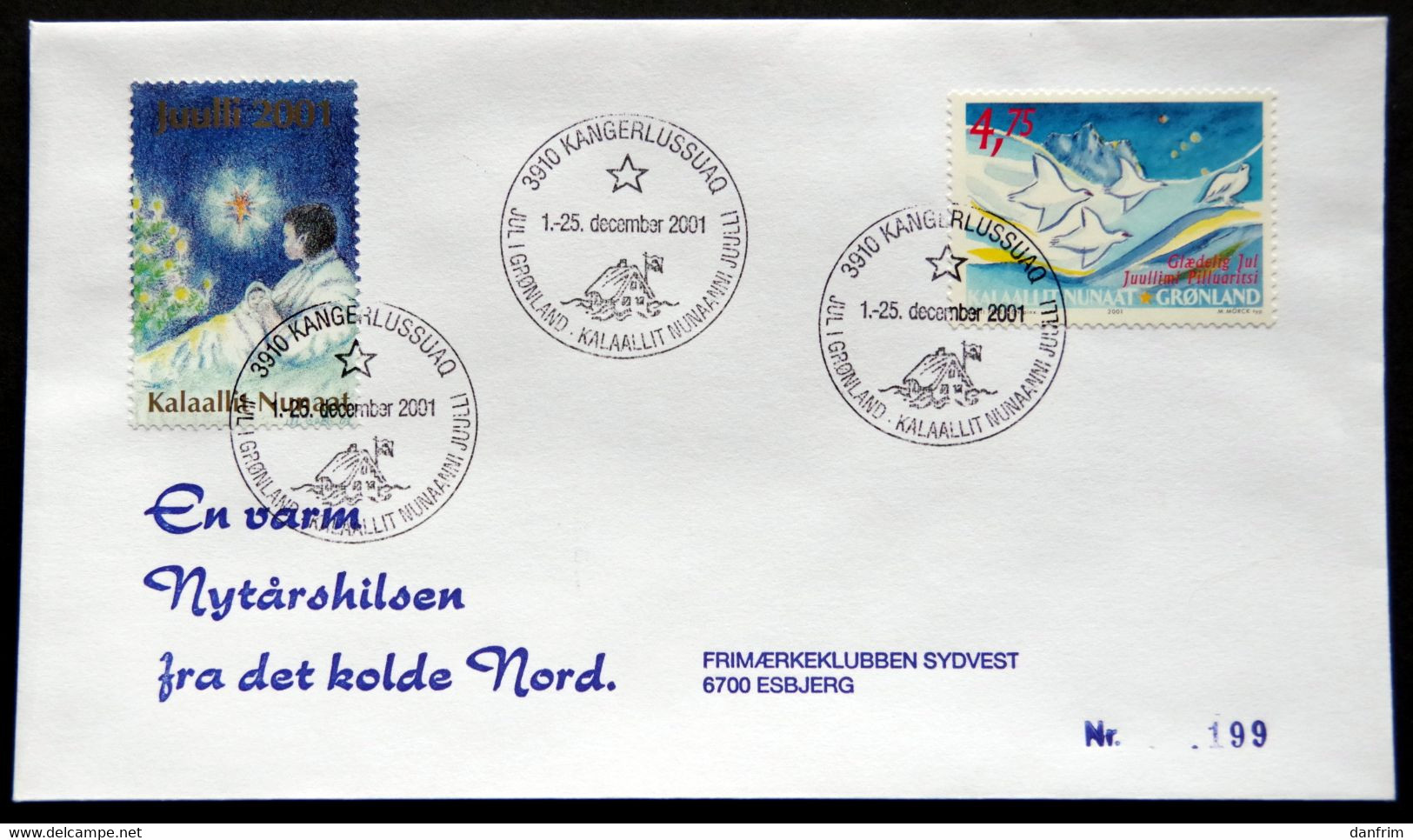 Greenland 2001 Cover  Minr.375 KANGERLUSSUA   (lot  790 ) - Covers & Documents