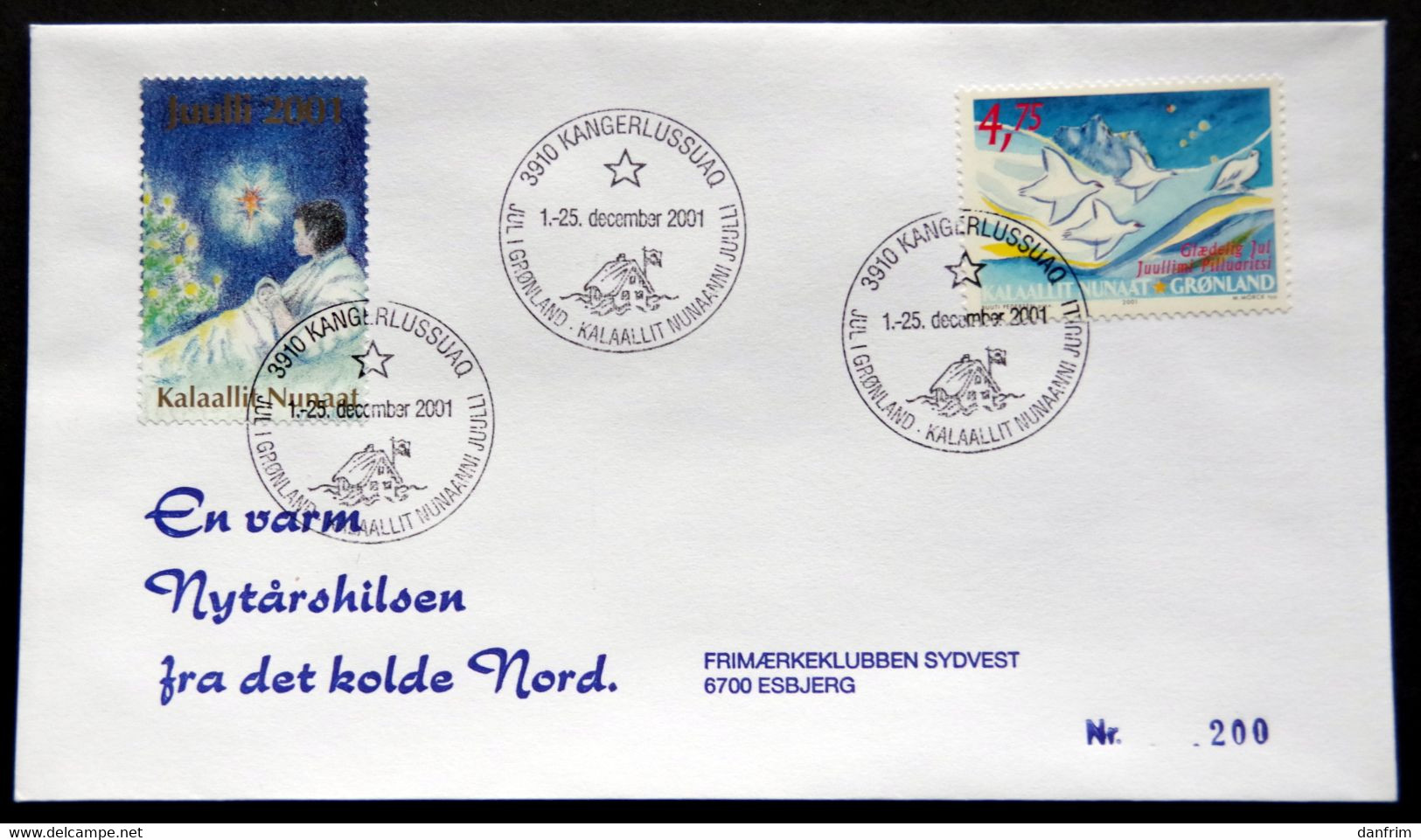 Greenland 2001 Cover  Minr.375 KANGERLUSSUA   (lot  790 ) - Covers & Documents