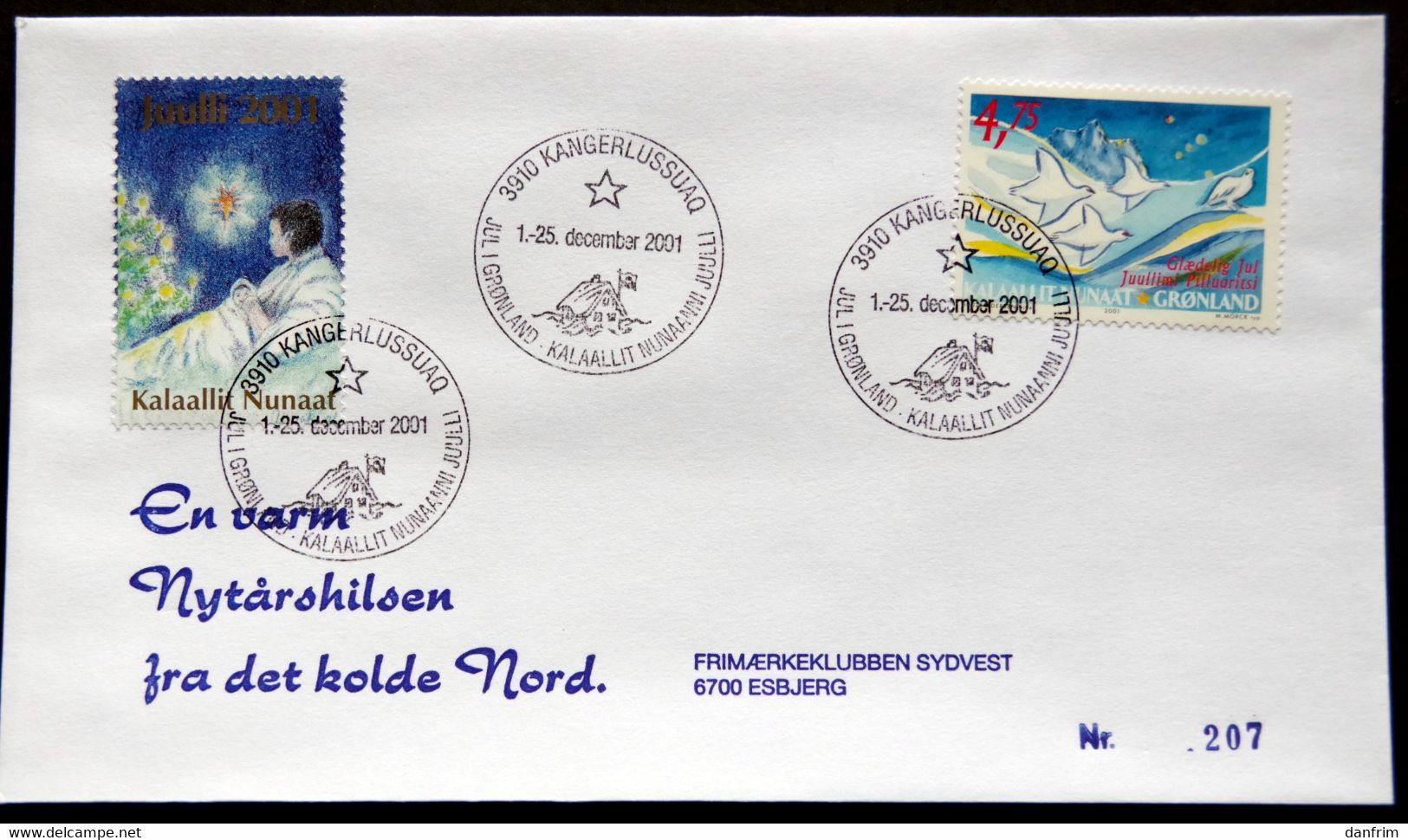 Greenland 2001 Cover  Minr.375 KANGERLUSSUA   (lot  790 ) - Lettres & Documents