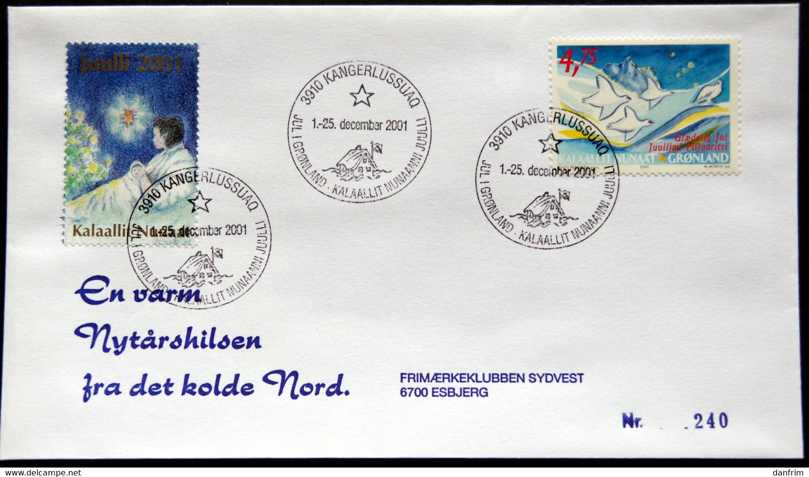 Greenland 2001 Cover  Minr.375 KANGERLUSSUA   (lot  790 ) - Covers & Documents