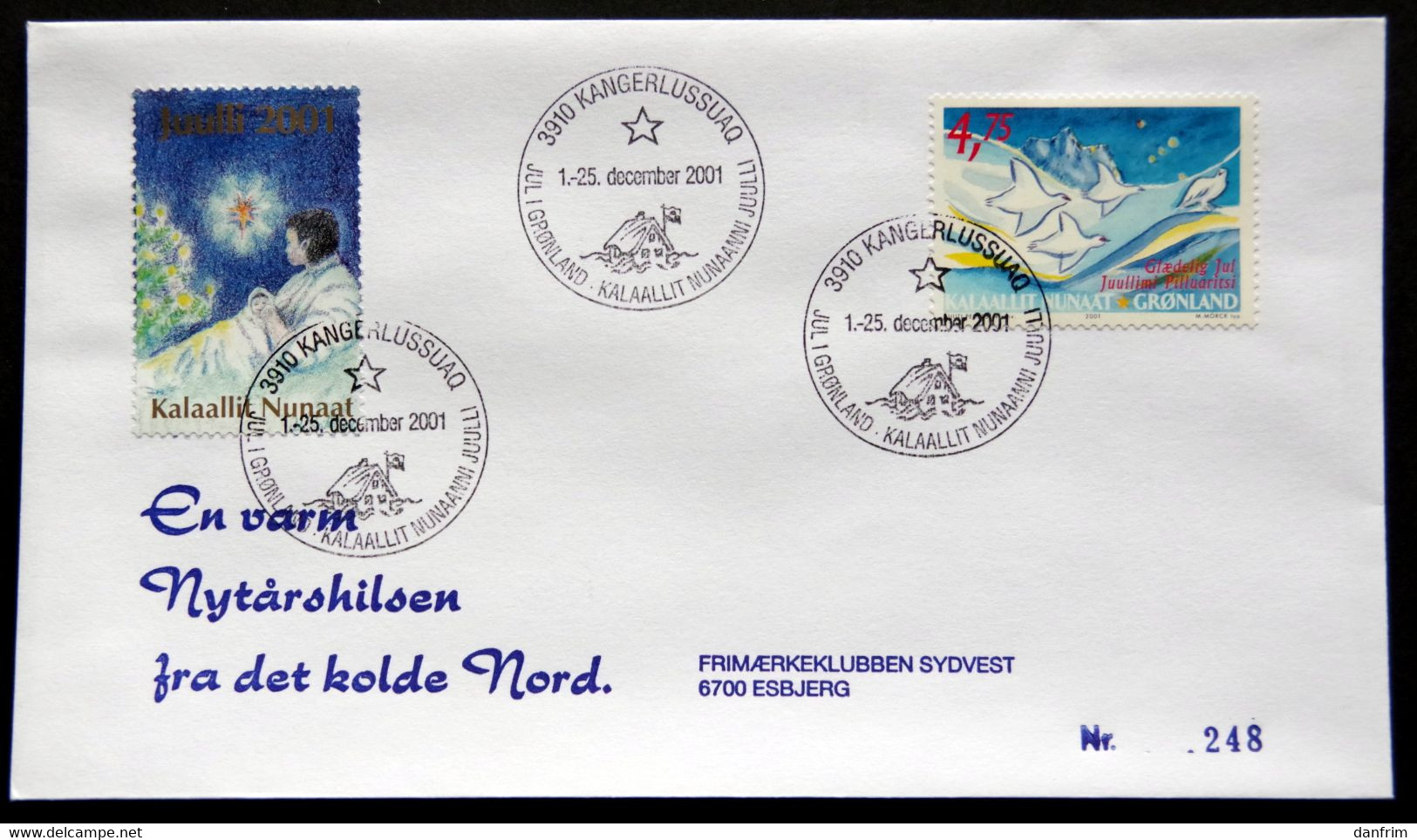 Greenland 2001 Cover  Minr.375 KANGERLUSSUA   (lot  790 ) - Covers & Documents