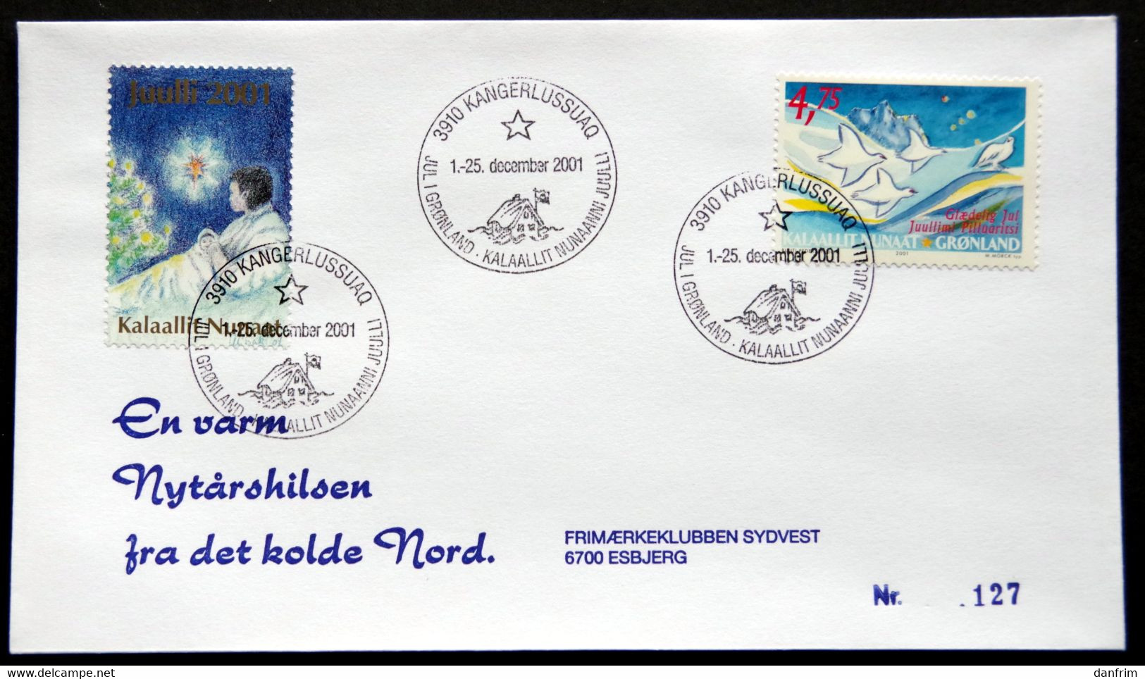 Greenland 2001 Cover  Minr.375 KANGERLUSSUA   (lot  790 ) - Lettres & Documents