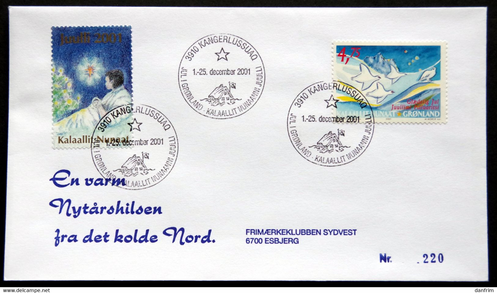 Greenland 2001 Cover  Minr.375 KANGERLUSSUA   (lot  790 ) - Covers & Documents