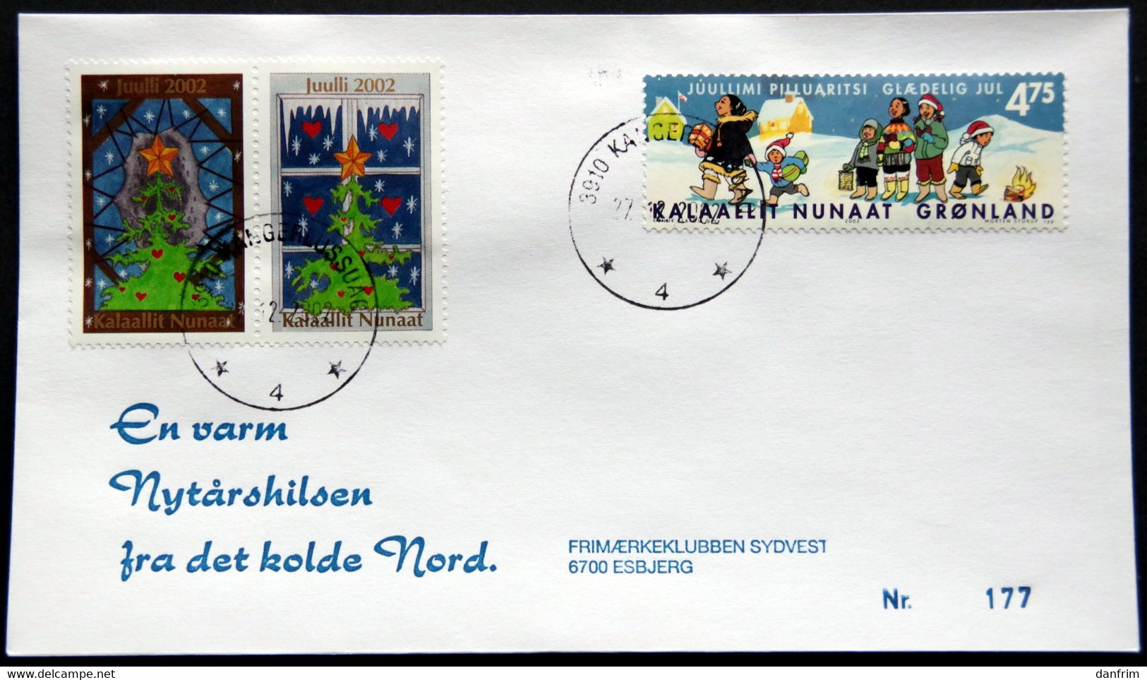 Greenland 2002 Cover  Minr.392 KANGERLUSSUA 27-12 02    (lot 791 ) - Covers & Documents