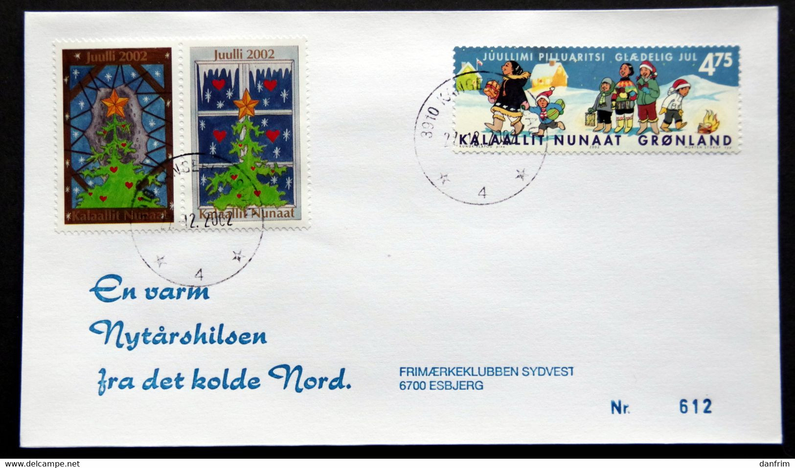 Greenland 2002 Cover  Minr.392 KANGERLUSSUA 27-12 02    (lot 791 ) - Lettres & Documents