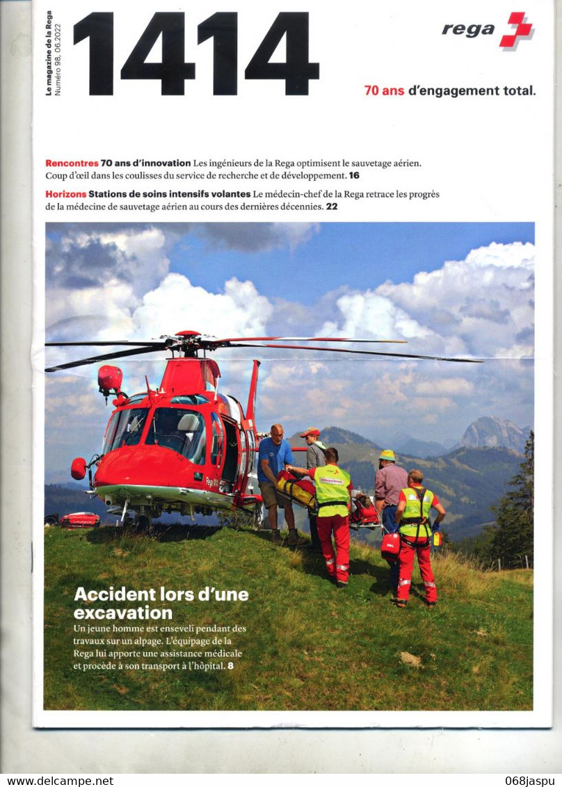 2 Revue Rega Theme Secours Helicoptere - Aviation