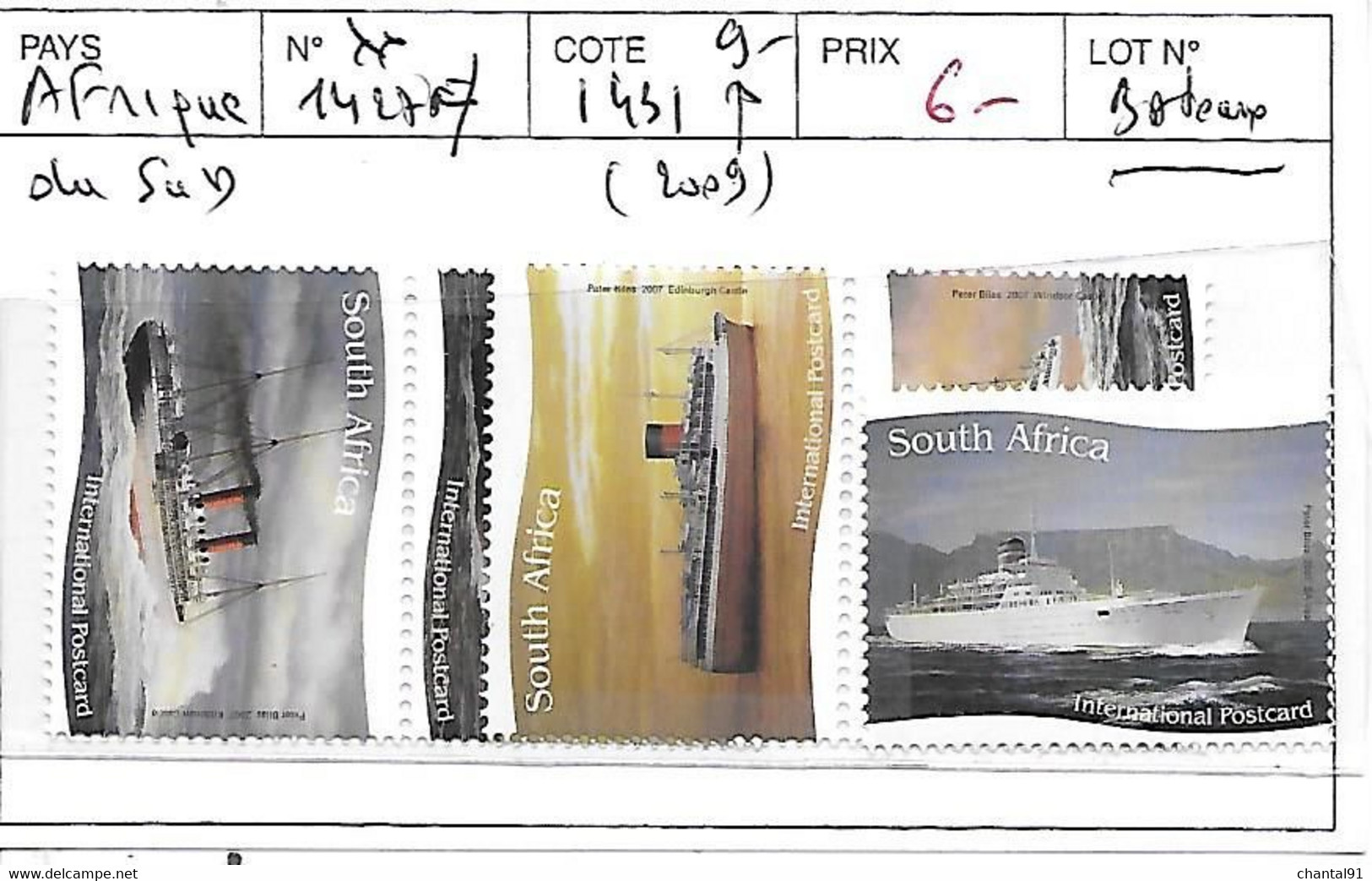 AFRIQUE DU SUD N° 1427/1431 ** - Unused Stamps