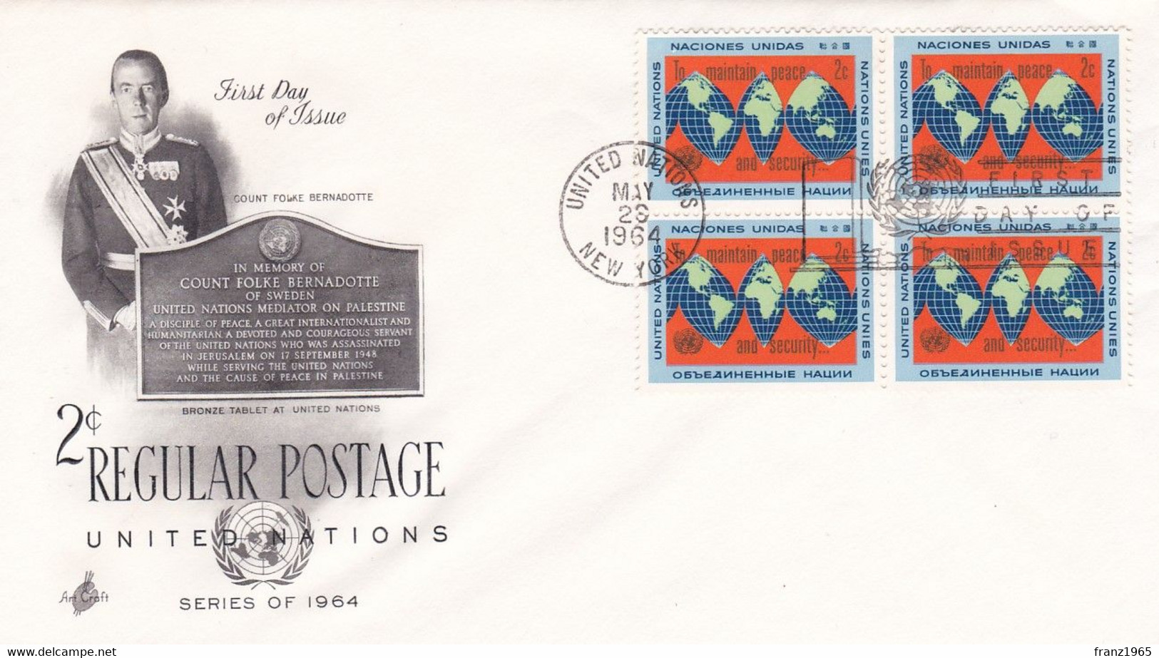 Regular Postage 2 Cents - 1964 - FDC