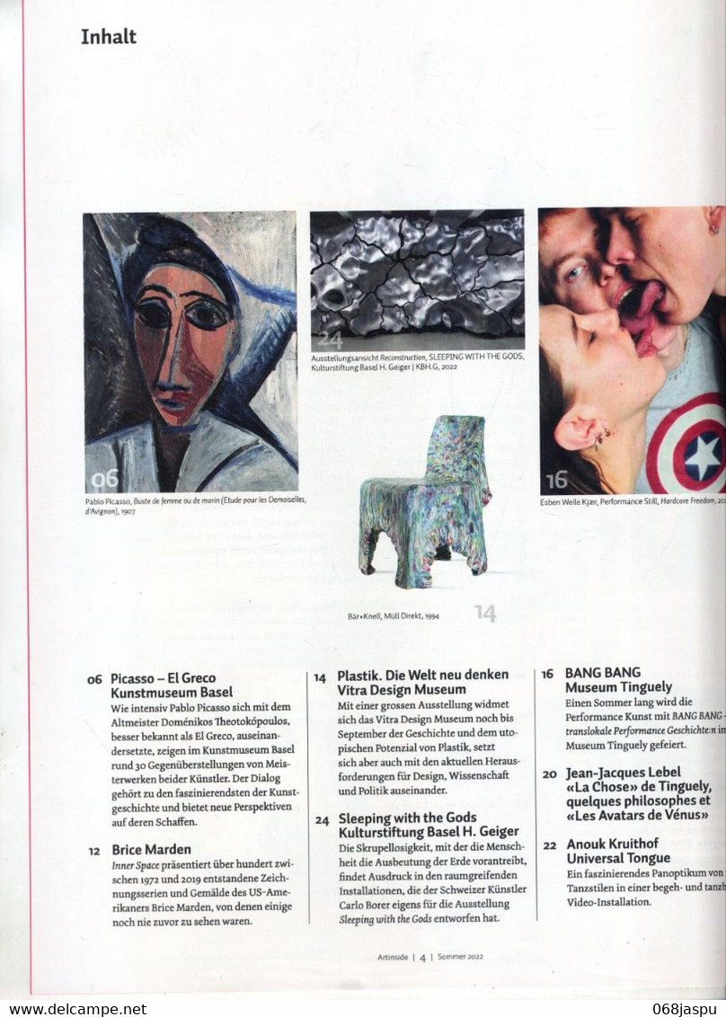 Revue Art Artinside Picasso Greco Etc - Autres & Non Classés
