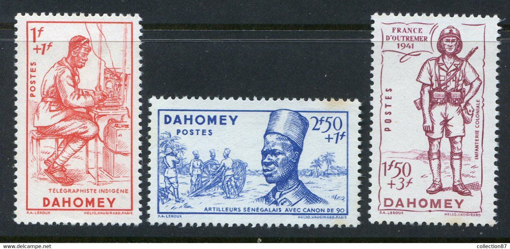 Réf 52Bis < --  A.E.F. + DAHOMEY + ININI < 3 Séries Neuf Sans Gomme - Cat 26.50 € - 1941 Défense De L'Empire