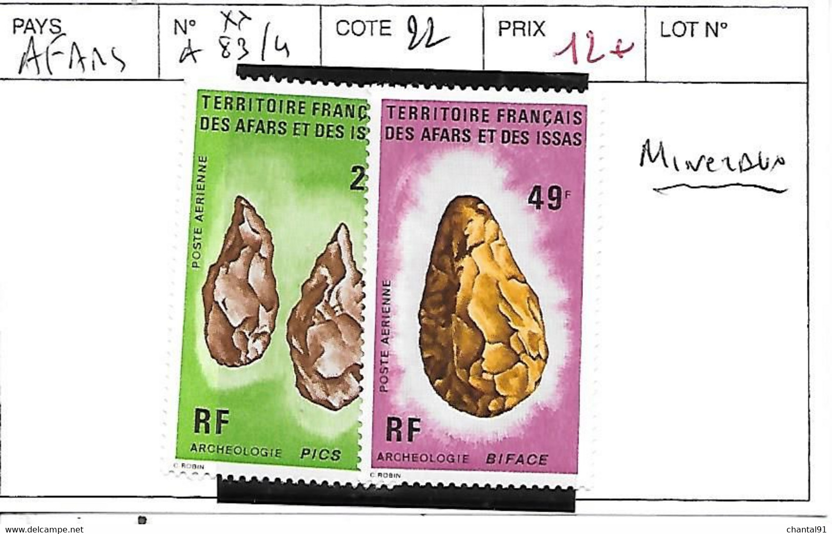 AFARS N° A 83/4 ** - Minéraux