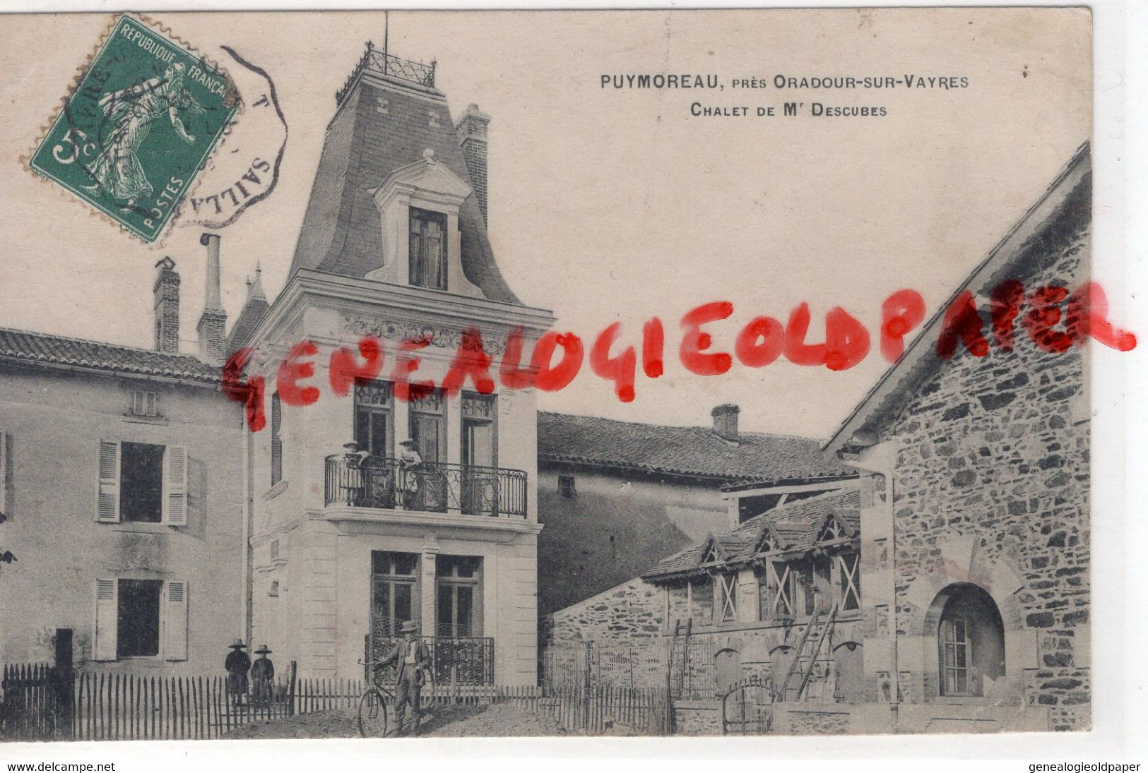 87- ORADOUR SUR VAYRES- PUYMOREAU  CHALET DE M. DESCUBES-1908  RARE - Oradour Sur Vayres