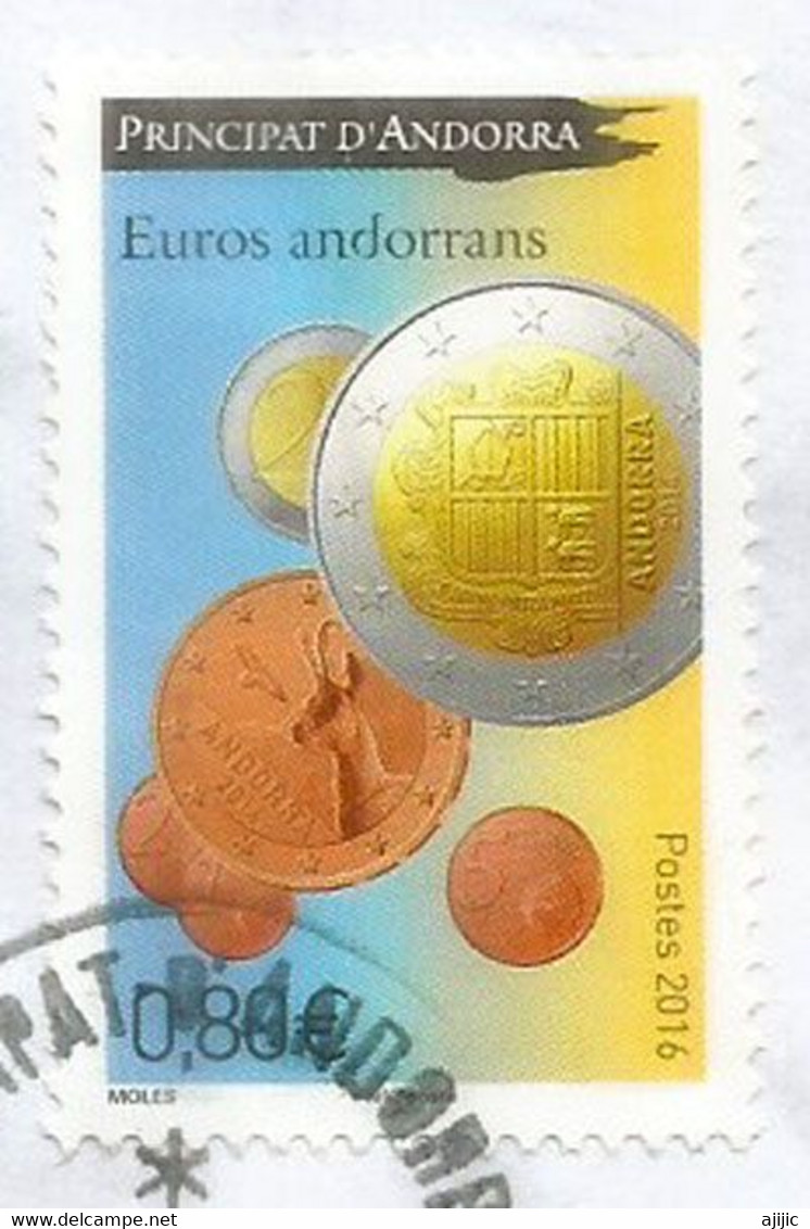 ANDORRA. Mise En Circulation Des Premières Pièces En Euro En ANDORRE, Oblitéré Sur Fragment Lettre - Gebraucht