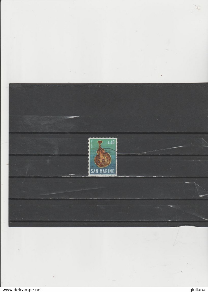 San Marino 1966 - (Sassone)   727  Used  "Fauna Marina. Policromi" - 40l Torpedine - Used Stamps