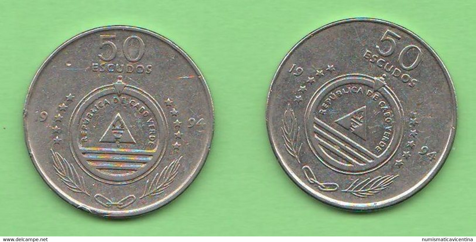 Capo Verde 50 Escudos 1994 X 2 Nichel Coin - Cabo Verde